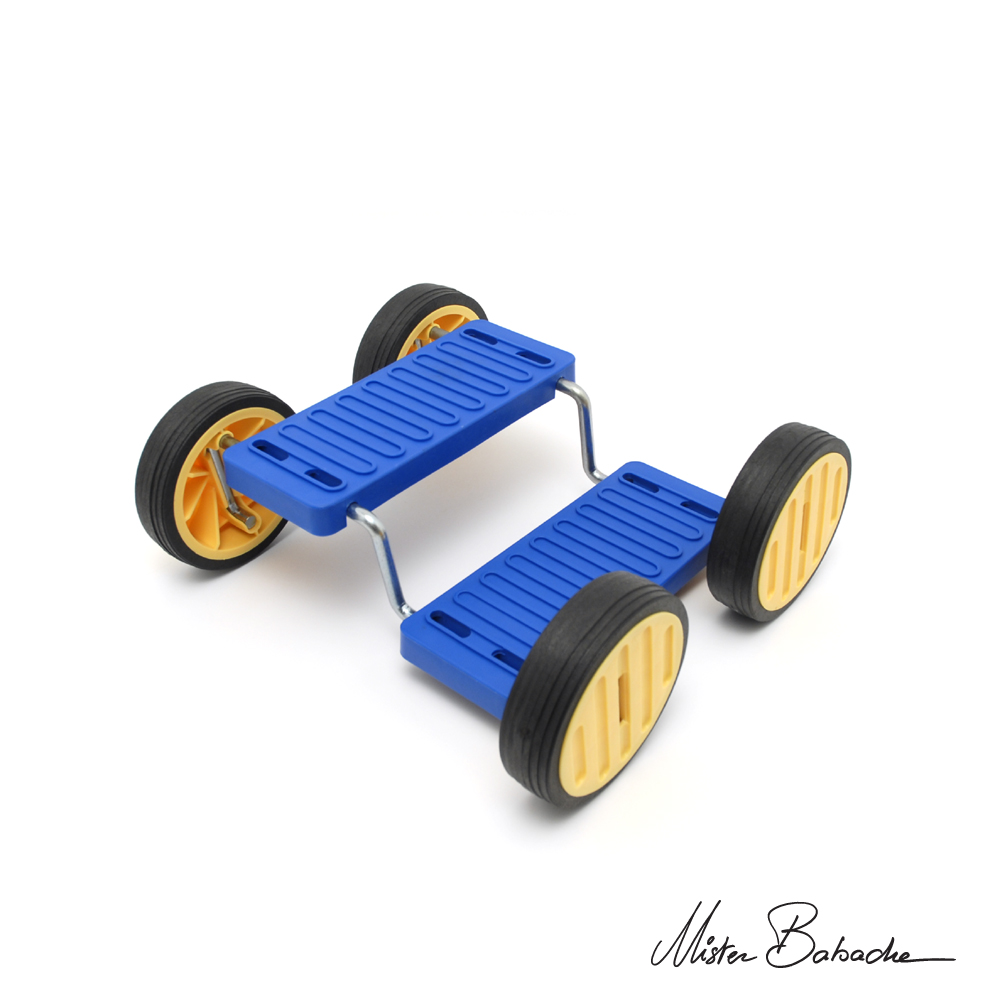 Acrobatic 4 wheels metal+plastic blue