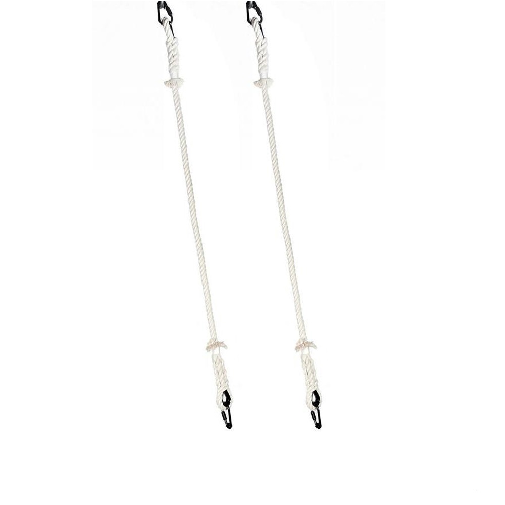 Suspentes corde coton ecru dia:24mm Long:1,5m + 4 maillons (la paire)