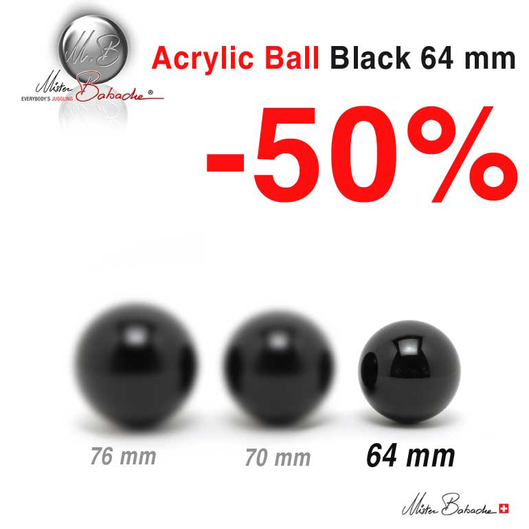 Acrylic Ball Black- 64 mm
