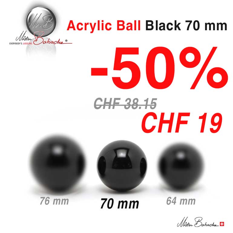 Acrylic Ball Black - 70 mm