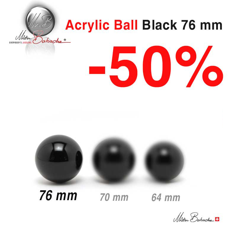 Acrylic Ball Black- 76 mm