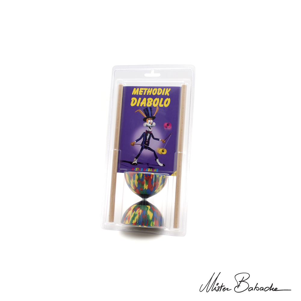 Diabolo ARLEQUIN medium en blister (bag. bois courtes, ficelle, notice