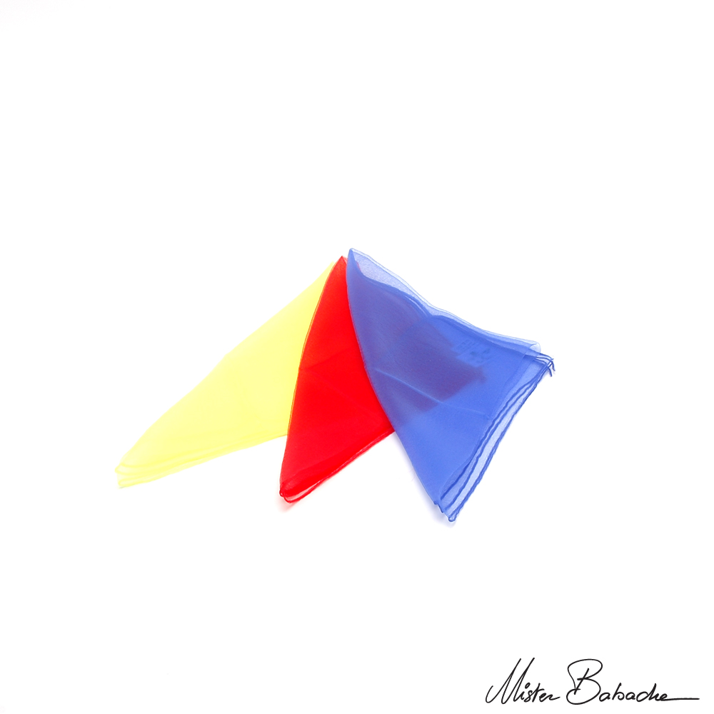 Set 3 petits foulards - rouge/jaune/bleu