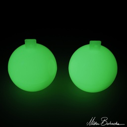 [0566] Comet SPINNING ball Moon (pair) - glow in the dark